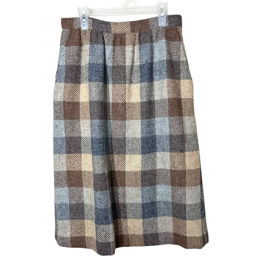 Vintage Country Suburbans Wool Blend Plaid Skirt Size 10‎